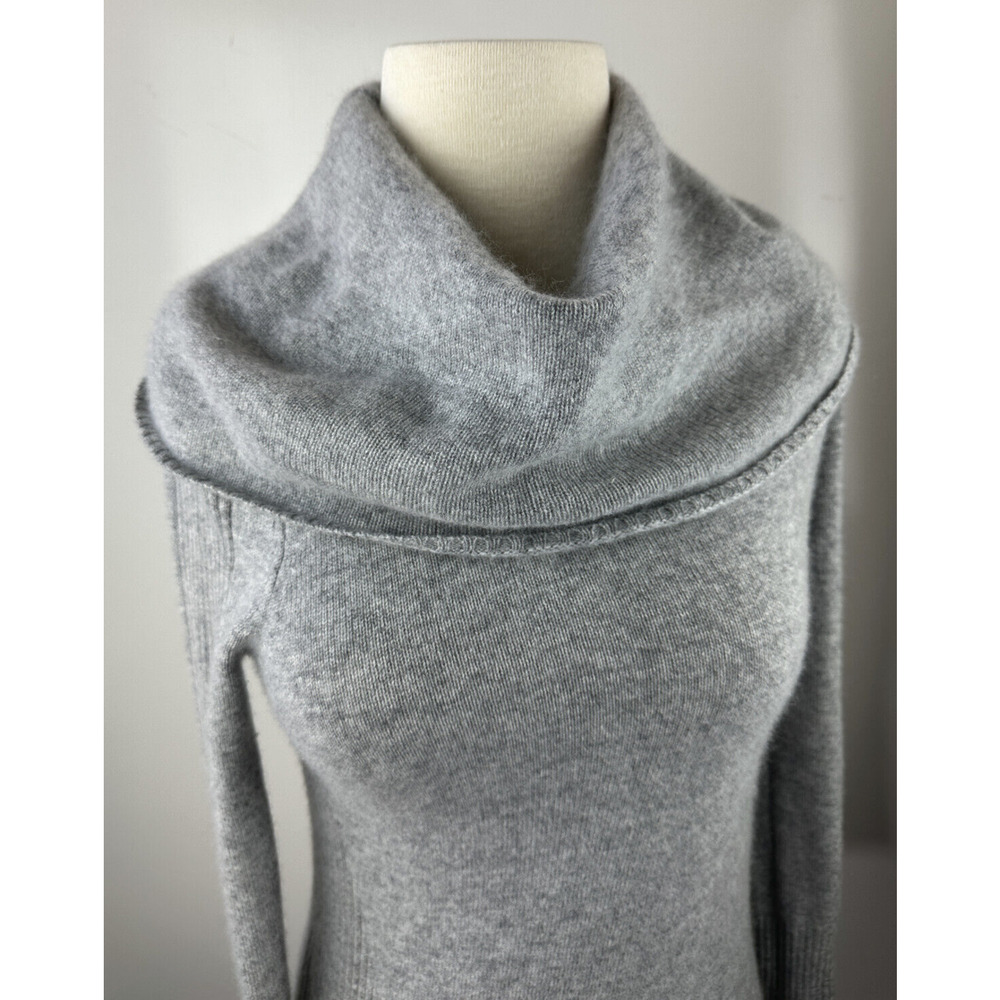 Athleta Cashmere Cascade Sweater Cowl Neck Light Grey Heather Oversized Size XXS - Picture 3 of 12